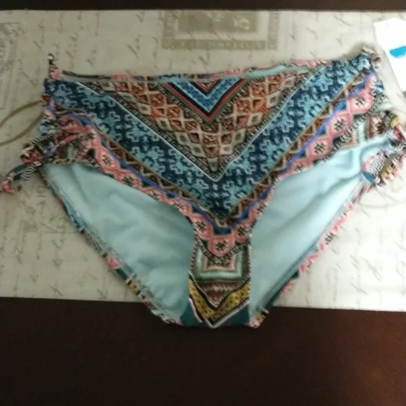 🌠HP🌠NWT Time and Tru Print Tankini w/Mid-rise Side Tie Bottom - Picture 6 of 10